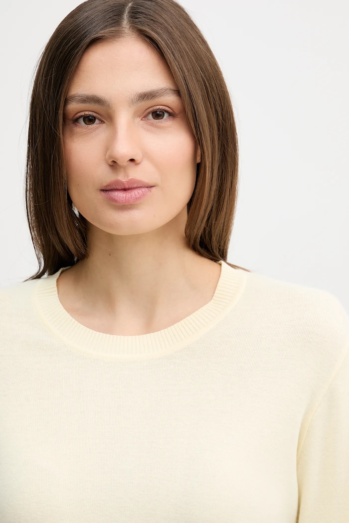 United Colors of Benetton pulover pentru femei din bumbac galben 1C19D10FV