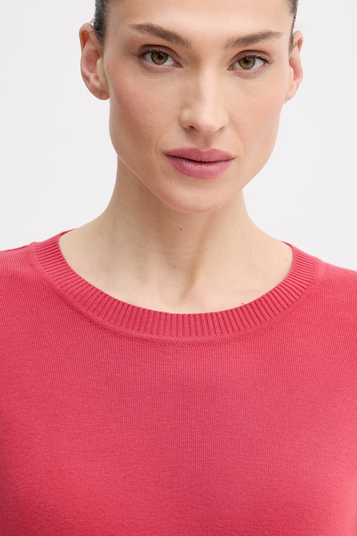 United Colors of Benetton pulover pentru femei din bumbac rosu 1C19D10FV