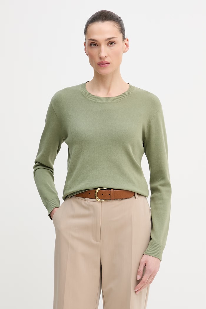 United Colors of Benetton sweter damski bawełniany bawełna zielony 1C19D10FV
