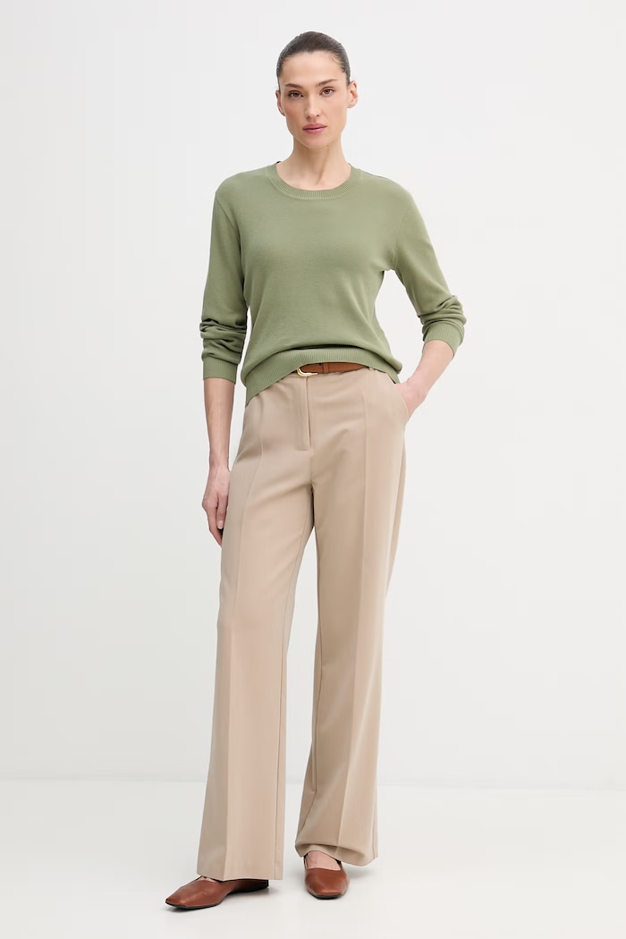 United Colors of Benetton sweter damski bawełniany 1C19D10FV zielony SS26