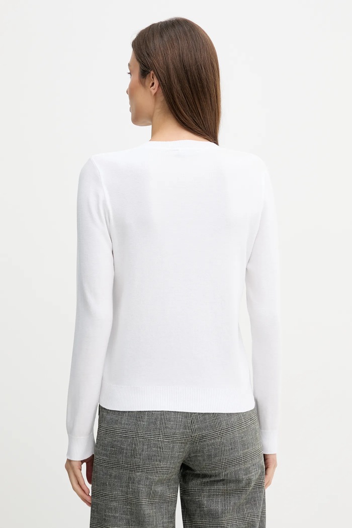 Îmbrăcăminte United Colors of Benetton pulover pentru femei din bumbac 1C19D403N alb