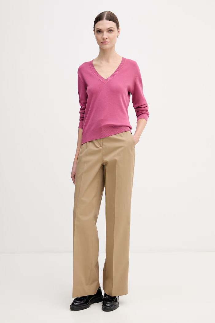 United Colors of Benetton sweter damski bawełniany 1C19D403N różowy SS26