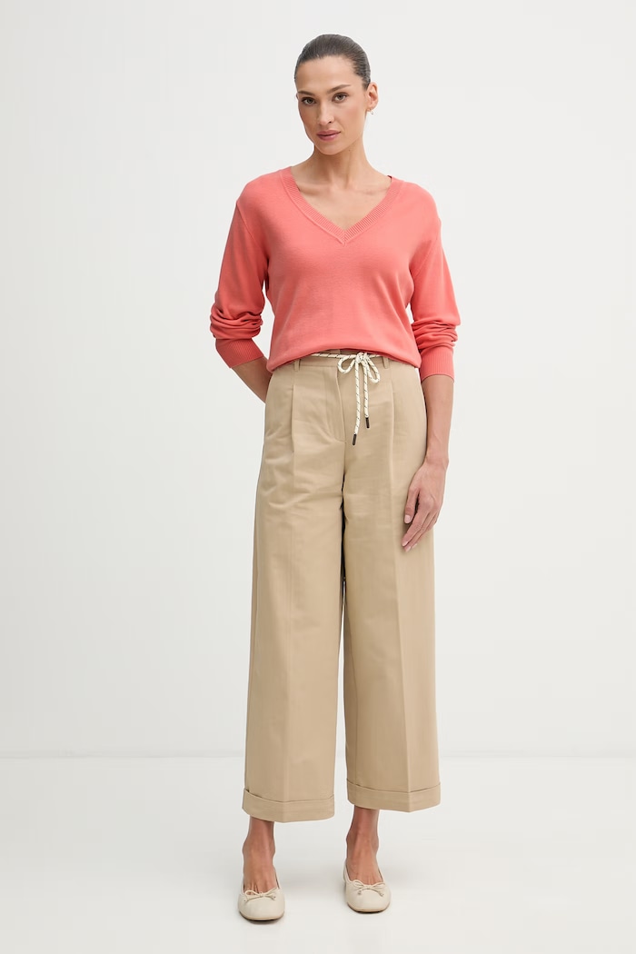 United Colors of Benetton női pamut pulóver 1C19D403N narancssárga SS26
