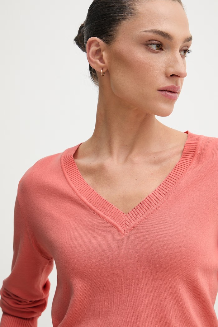 United Colors of Benetton női pamut pulóver narancssárga 1C19D403N