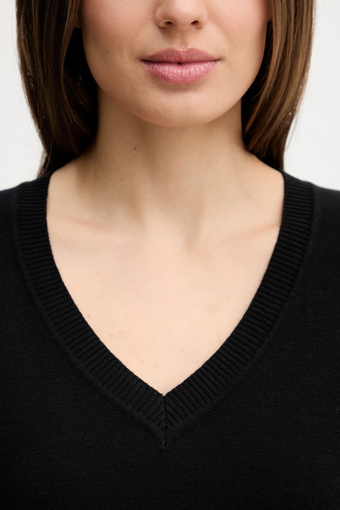 United Colors of Benetton pulover pentru femei din bumbac 1C19D403N negru