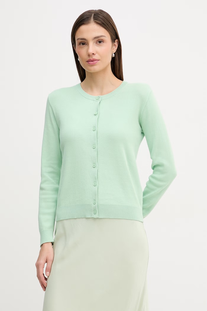 United Colors of Benetton kardigan damski bawełniany zielony 1C19D502P