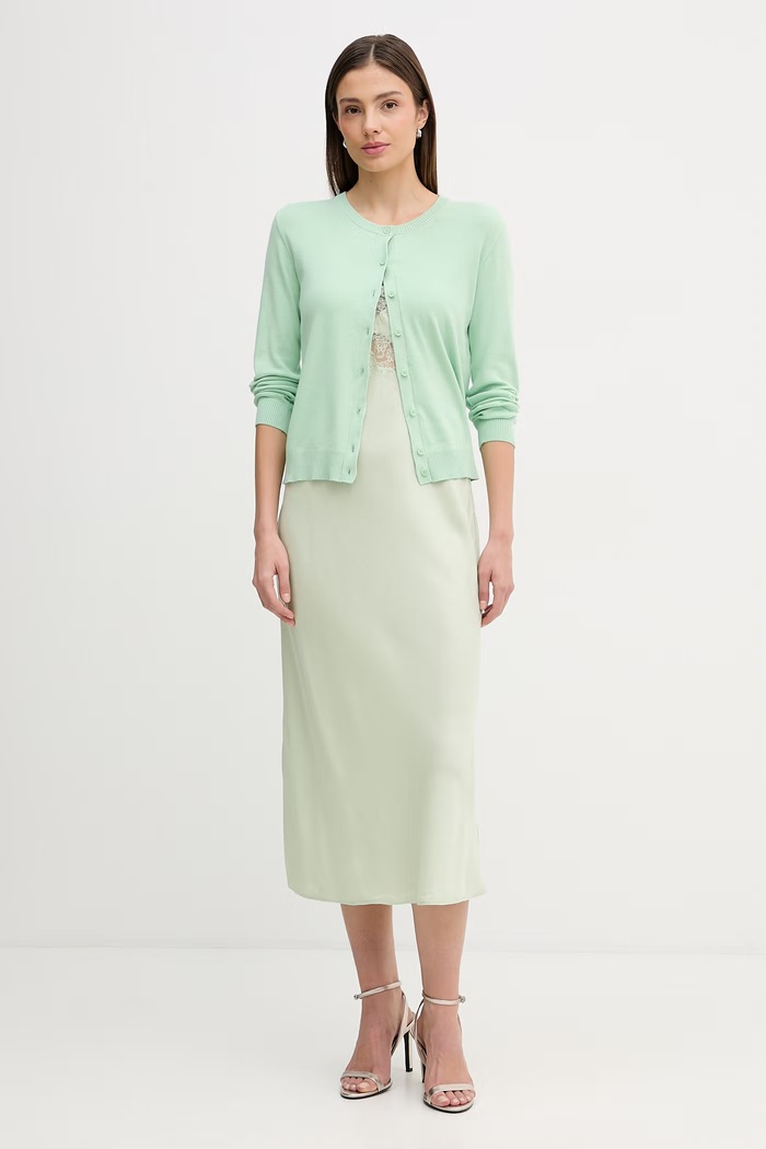 United Colors of Benetton kardigan damski bawełniany 1C19D502P zielony SS26