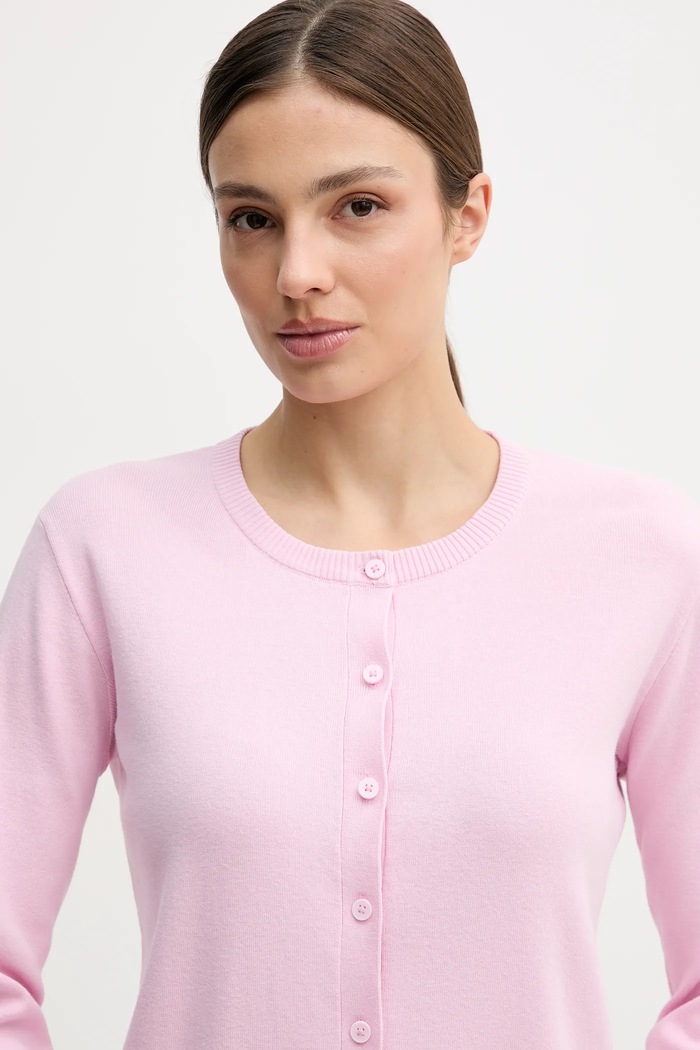 United Colors of Benetton kardigán dámsky bavlnený ružová 1C19D502P