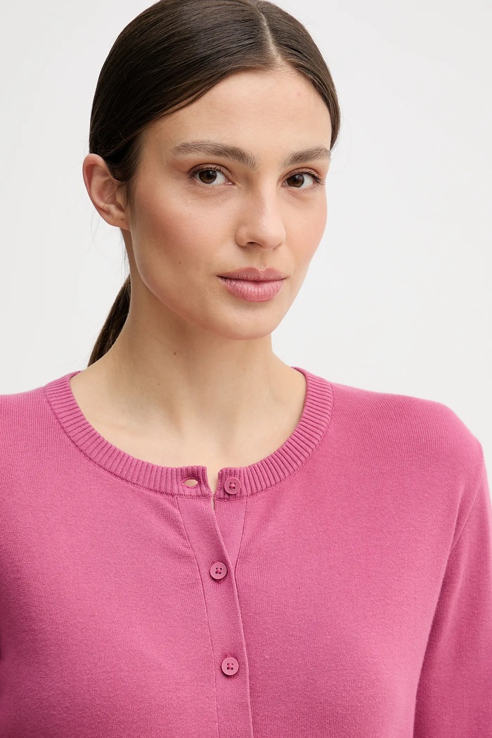 United Colors of Benetton kardigan damski bawełniany fioletowy 1C19D502P