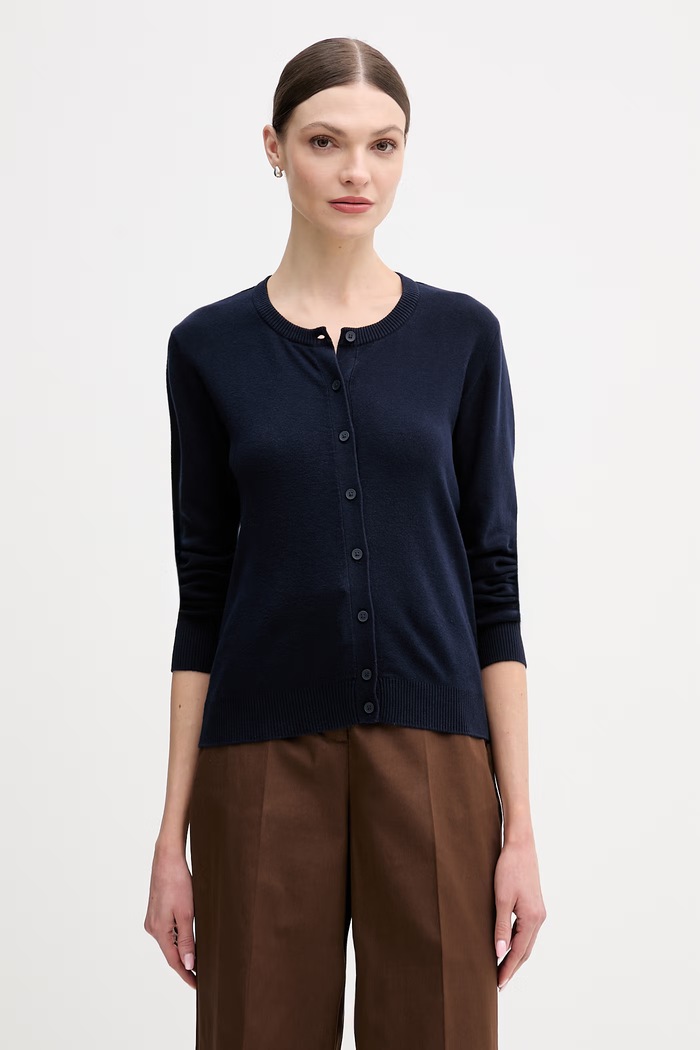 United Colors of Benetton kardigan damski bawełniany granatowy 1C19D502P