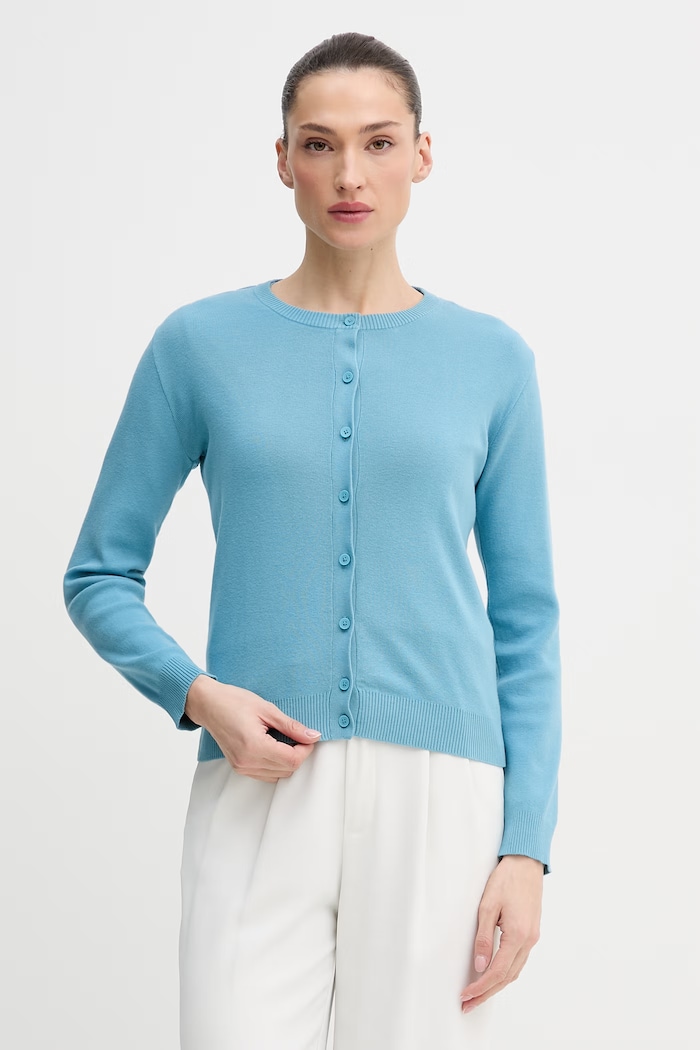 United Colors of Benetton kardigan damski bawełniany niebieski 1C19D502P