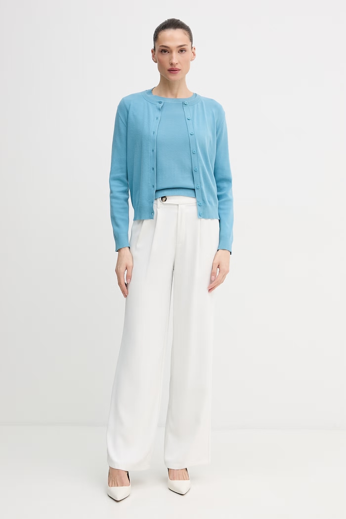 United Colors of Benetton kardigan damski bawełniany 1C19D502P niebieski SS26