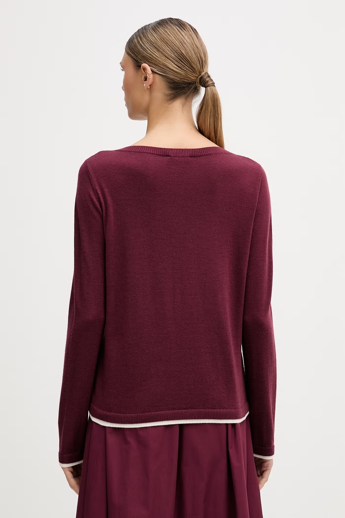 Îmbrăcăminte United Colors of Benetton pulover pentru femei, din lână 11AHD10G8 burgundia
