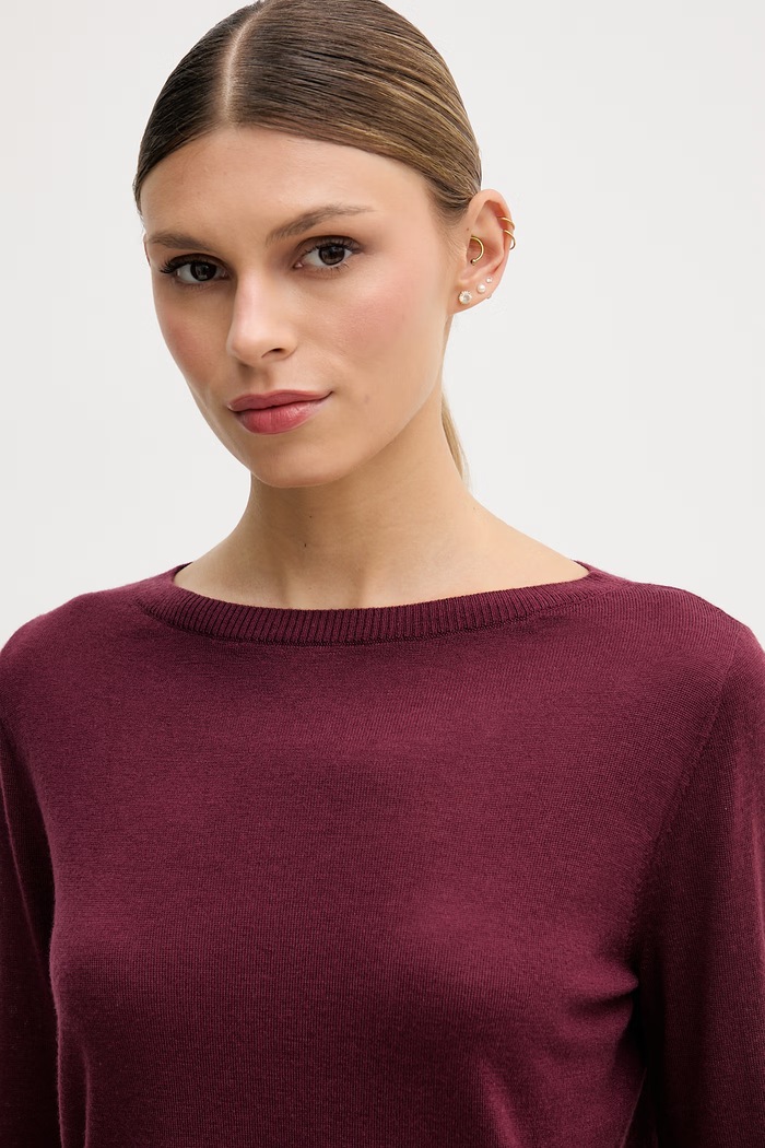 United Colors of Benetton pulover pentru femei, din lână burgundia 11AHD10G8
