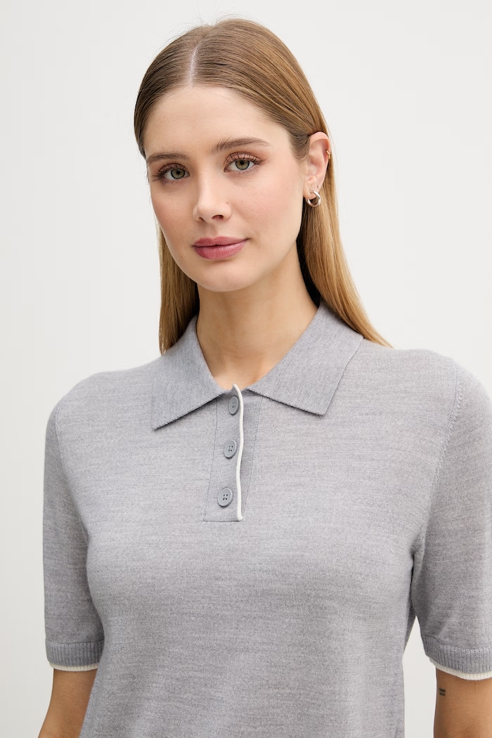 United Colors of Benetton polo pentru femei, din lână gri 11AHD301J