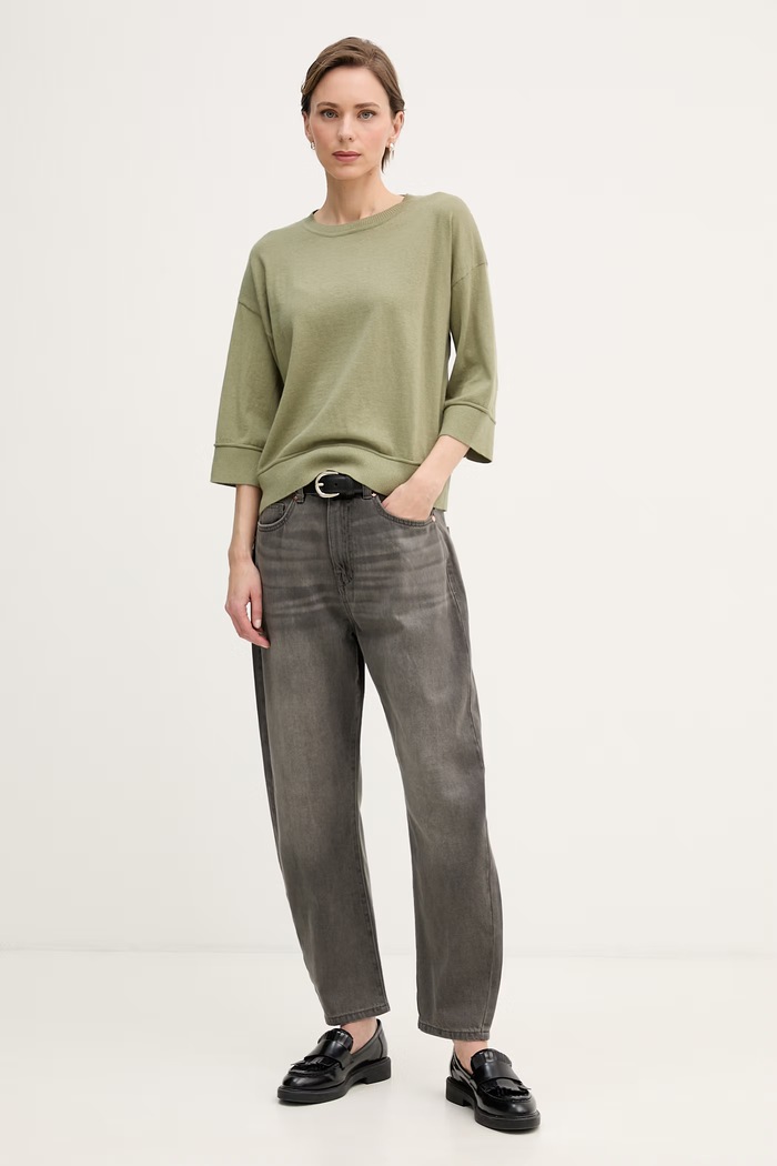 United Colors of Benetton sweter damski z wełny 1Y6SD10FX zielony SS26