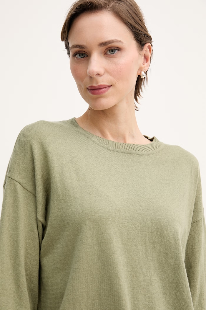 United Colors of Benetton sweter damski z wełny zielony 1Y6SD10FX