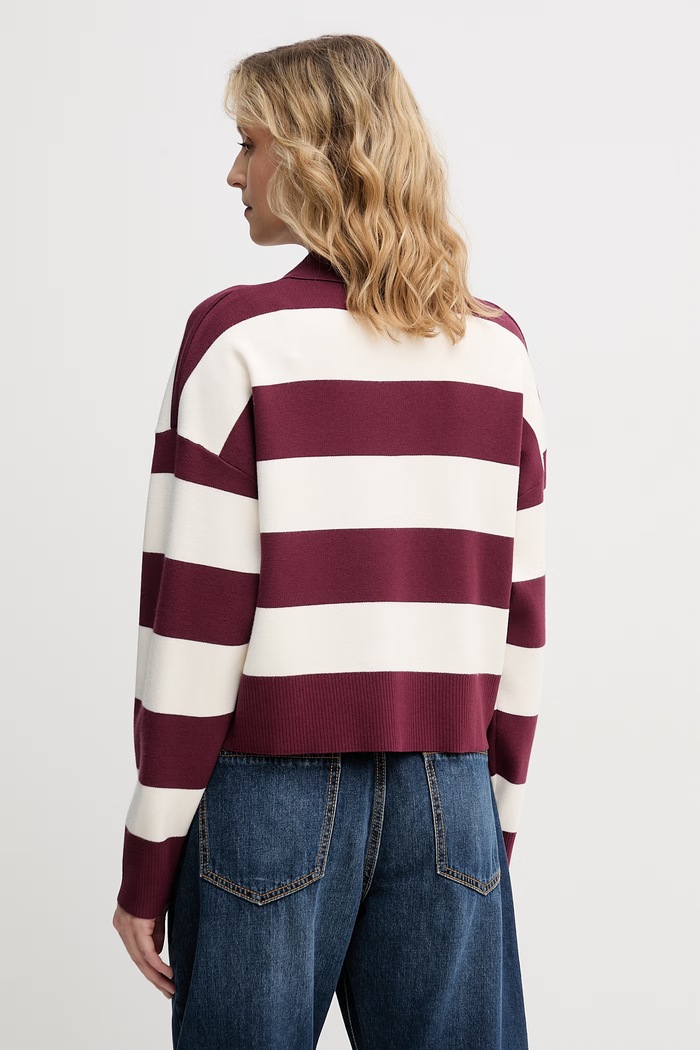 Oblečenie United Colors of Benetton dámsky sveter s viskózou 1Z8CE301M burgundské