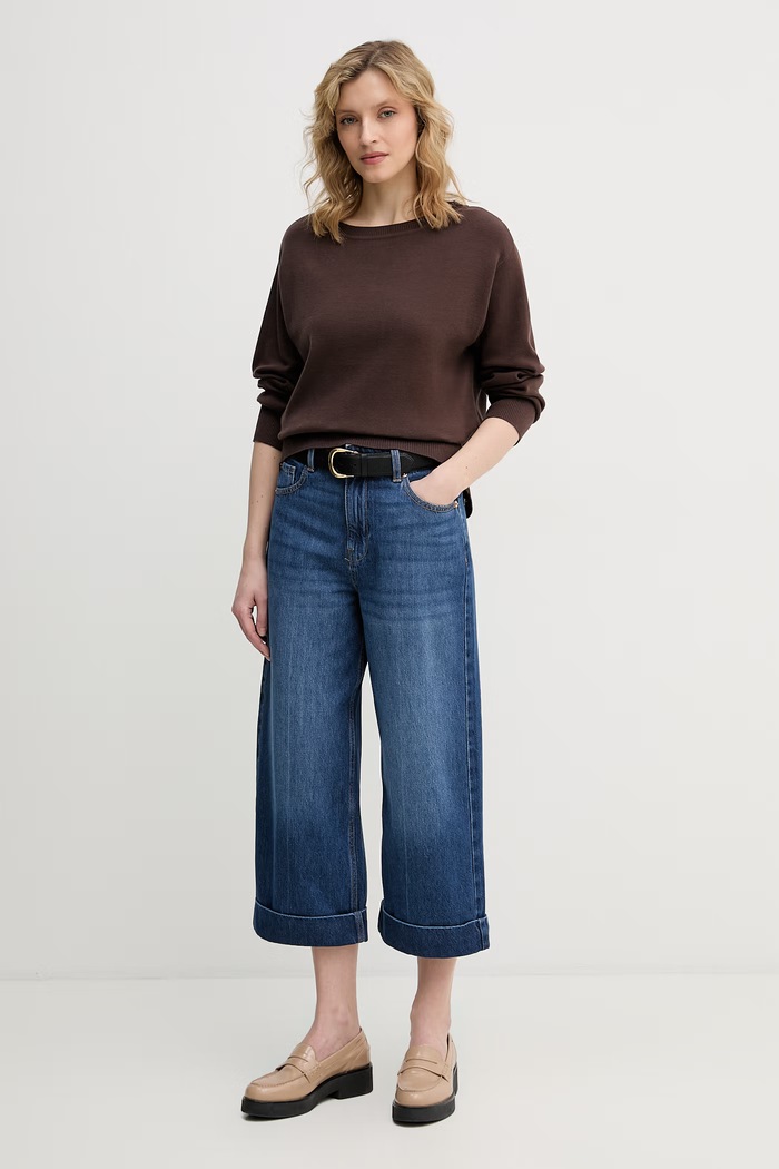 United Colors of Benetton sveter dámsky bavlnený 1C19D10FU hnedá SS26