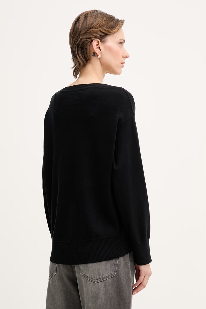 Îmbrăcăminte United Colors of Benetton pulover pentru femei, din bumbac 1C19D10FU negru