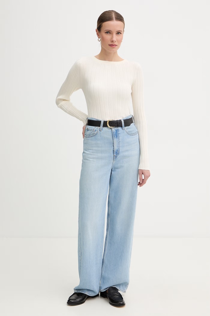 United Colors of Benetton sweter damski z wiskozą 1WZND10G9 beżowy SS26
