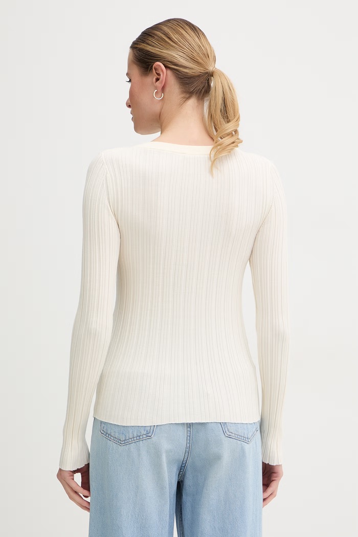 Odzież United Colors of Benetton sweter damski z wiskozą 1WZND10G9 beżowy