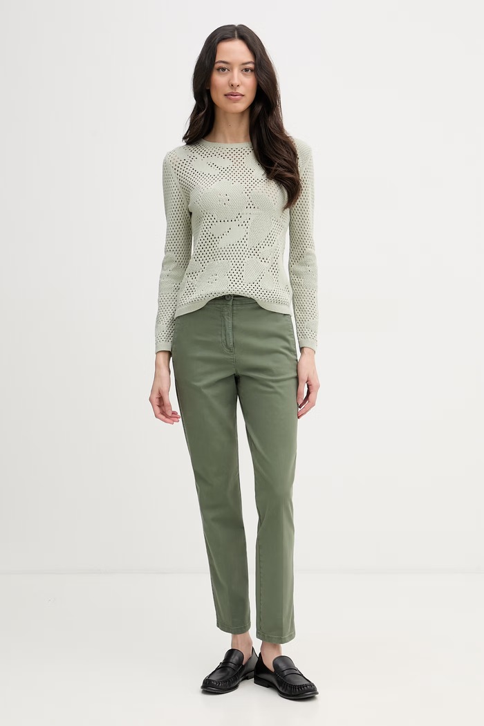 United Colors of Benetton sweter damski bawełniany 16EVD10GP zielony SS26