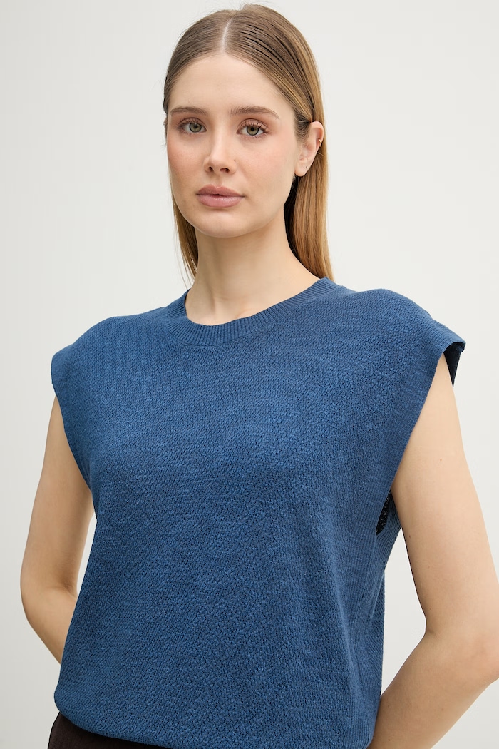 United Colors of Benetton top pentru femei, din in bleumarin 1DC3D10GT