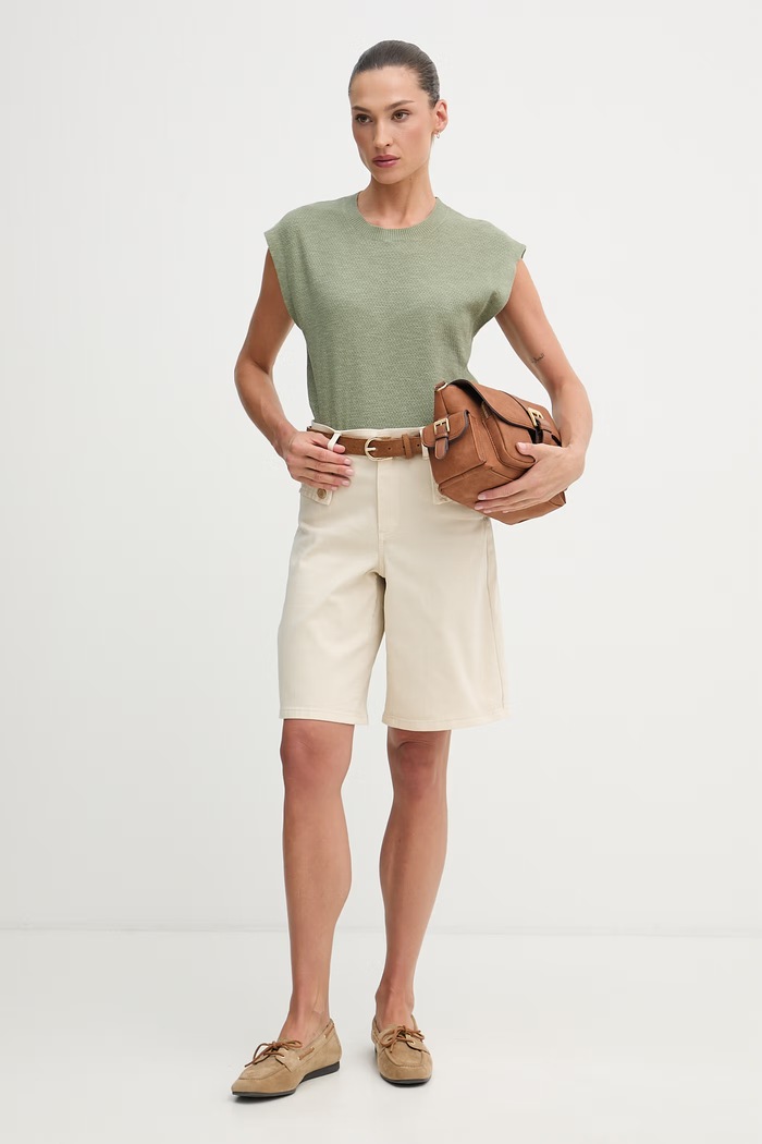 United Colors of Benetton top pentru femei, din in 1DC3D10GT verde SS26