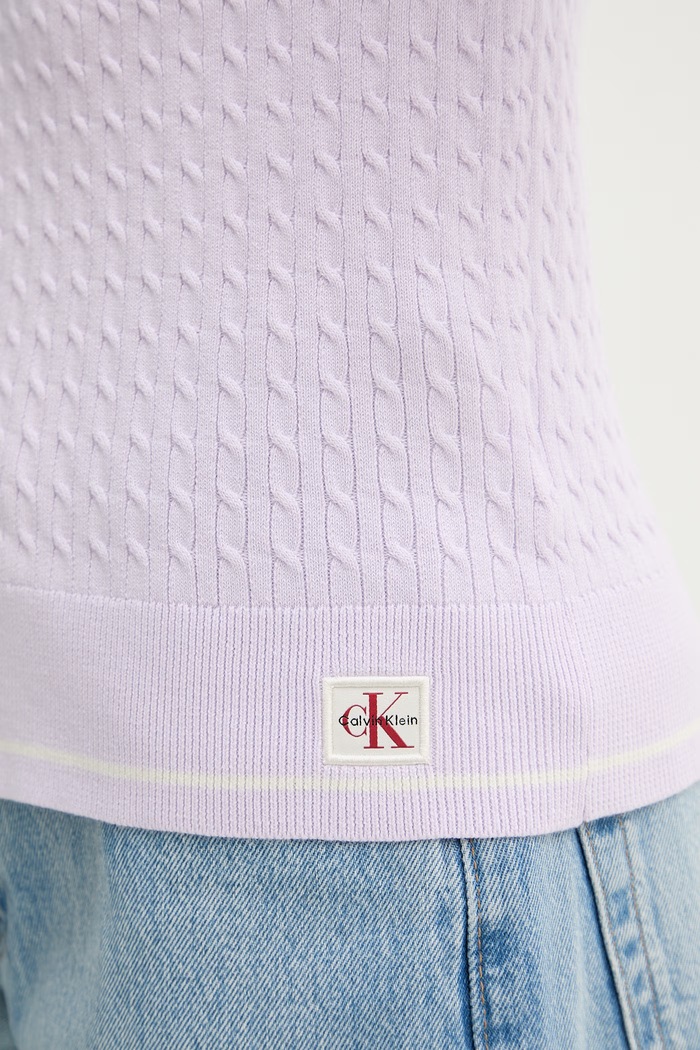 Calvin Klein Jeans kardigán dámsky s bavlnou LV047F322G fialová