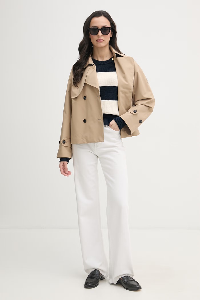Tommy Hilfiger sveter dámsky bavlnený WW0WW48487 tmavomodrá SS26