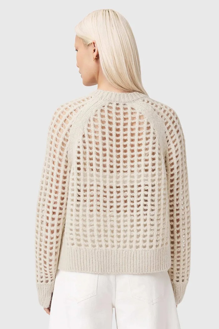 AllSaints pulóver gyapjúkeverékből SUNIVA W030KE fehér SS26