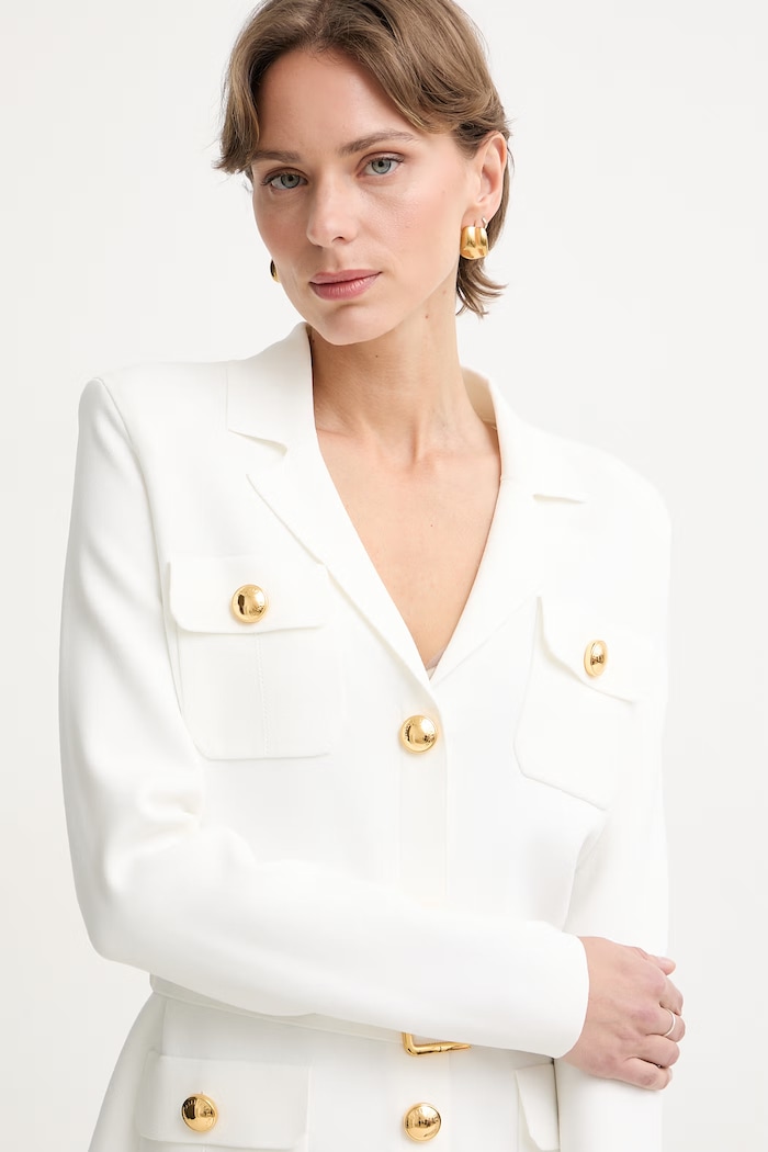 Elisabetta Franchi sacou pentru femei, cu vâscoză bej MK10B62E2