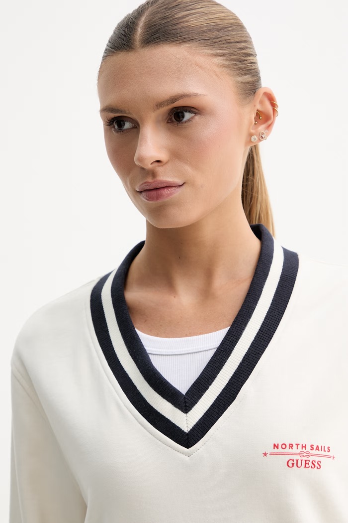 Guess Μπλούζα Γυναικεία X NORTH SAILS μπεζ W6GQ11.K3480