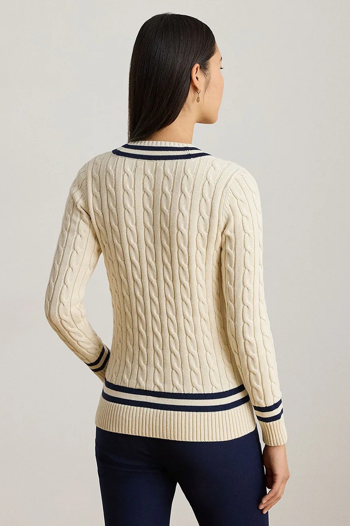 Lauren Ralph Lauren sveter dámsky bavlnený 200B22020 béžová SS26