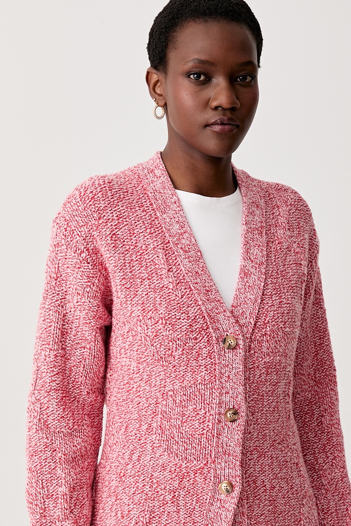 Marimekko cardigan pentru femei, din lână roz 095224