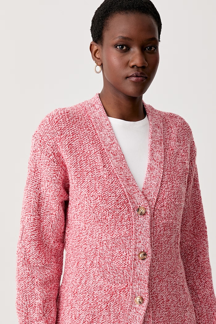 Marimekko cardigan pentru femei, din lână roz 095224