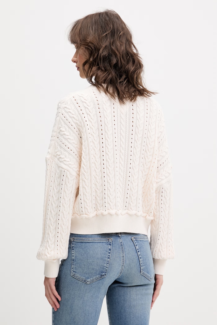 Odzież Tommy Jeans sweter damski bawełniany DW0DW22317 beżowy