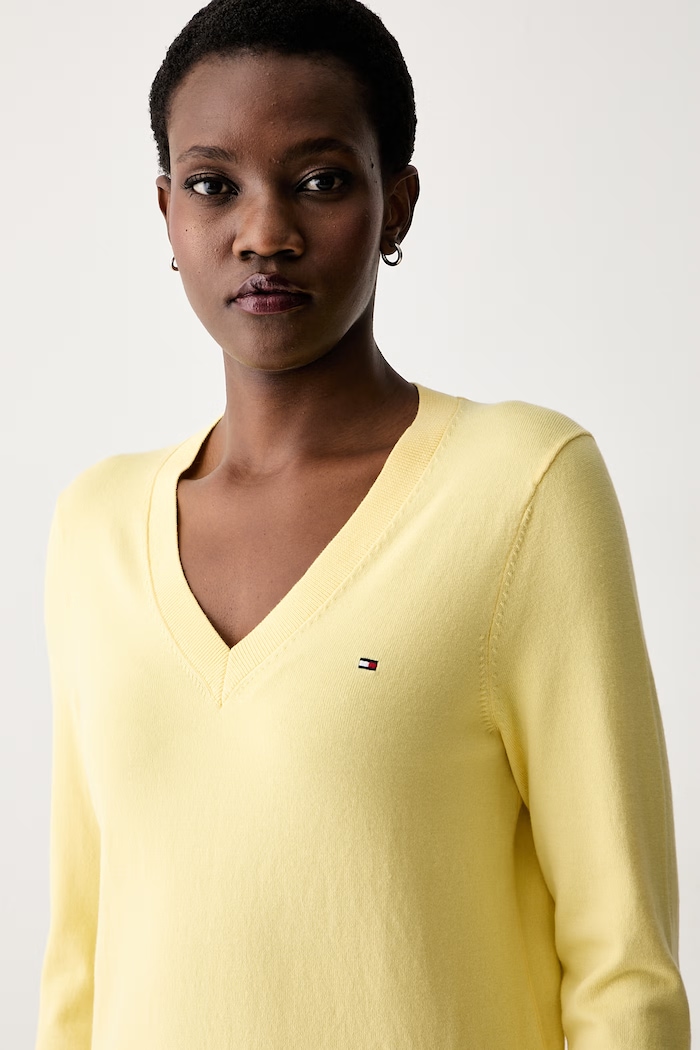 Tommy Hilfiger sweter damski z bawełną żółty WW0WW40098.