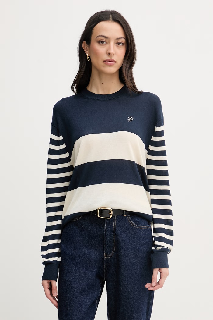 Tommy Hilfiger Pulover pentru femei, cu amestec de mătase bleumarin WW0WW48501