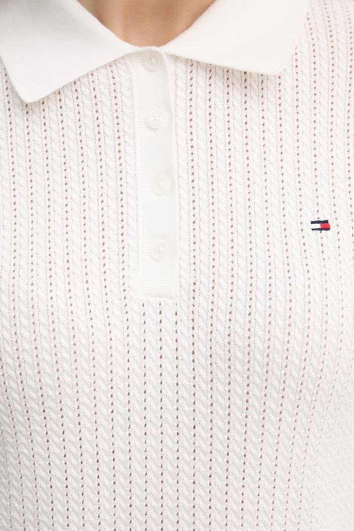 Tommy Hilfiger polo tričko dámske bavlnené WW0WW49362 biela