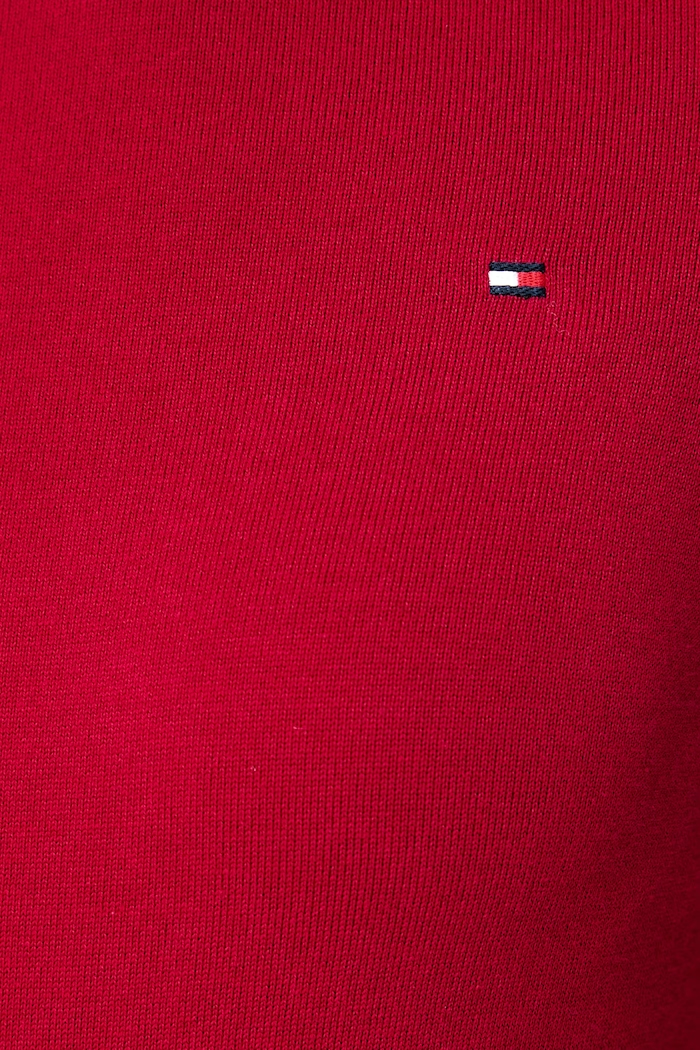 Úpletové tričko dámske s bavlnou Tommy Hilfiger červená WW0WW49705