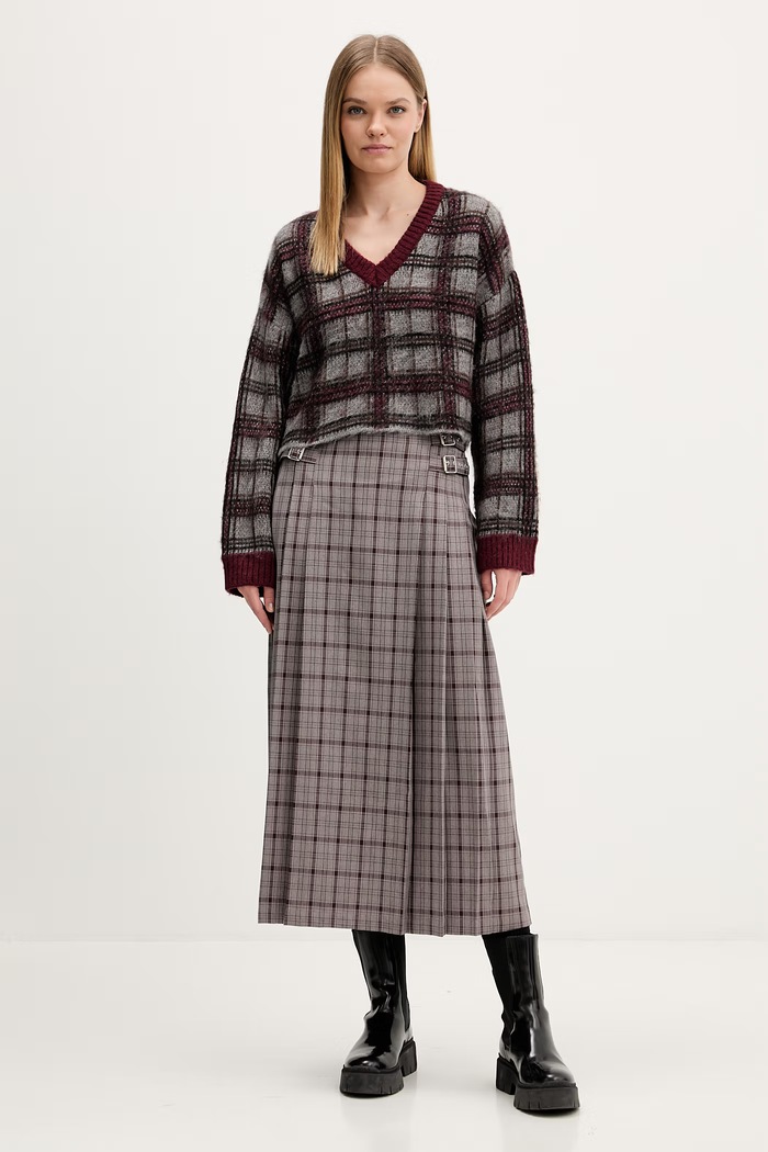 Sveter The Ragged Priest RPHL251034KW burgundské SS26
