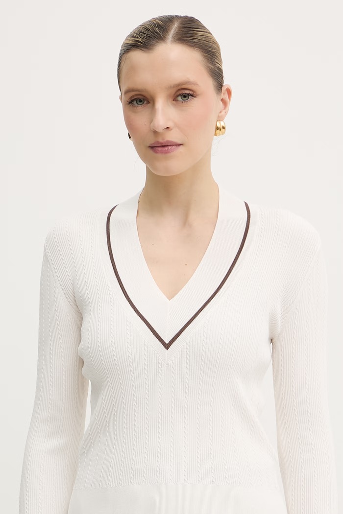 Armani Exchange sveter dámsky s viskózou béžová XW002242.AF10352
