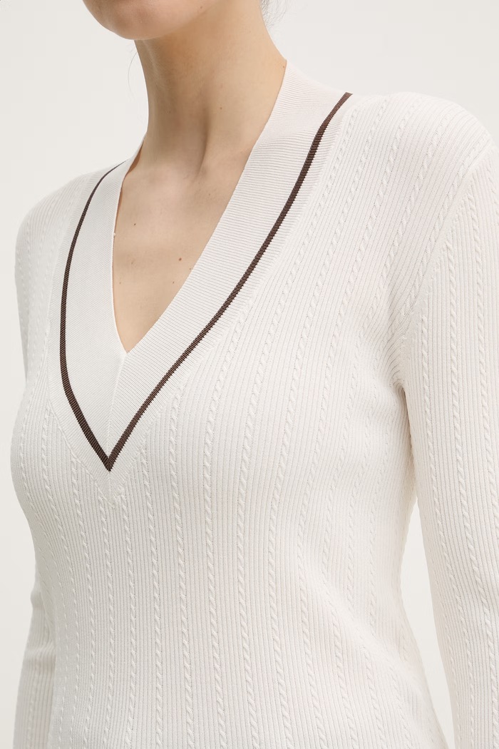 Armani Exchange sveter dámsky s viskózou XW002242.AF10352 béžová