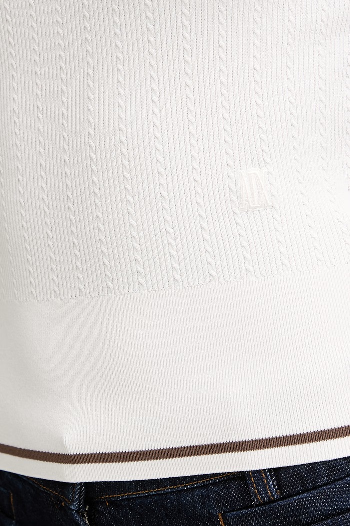 Armani Exchange top pentru femei, cu vâscoză XW002243.AF10352 bej