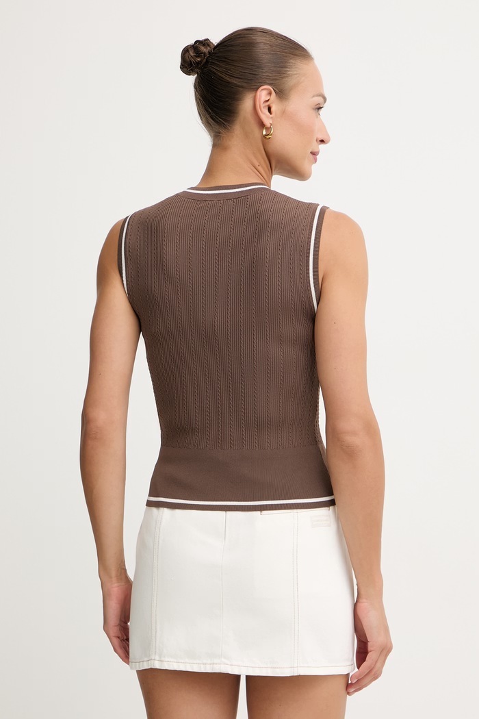 Oblečenie Armani Exchange dámsky top s viskózou XW002243.AF10352 hnedá