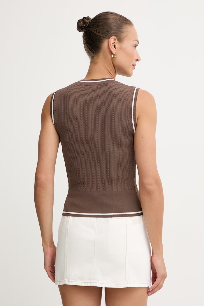 Oblečenie Armani Exchange dámsky top s viskózou XW002243.AF10352 hnedá