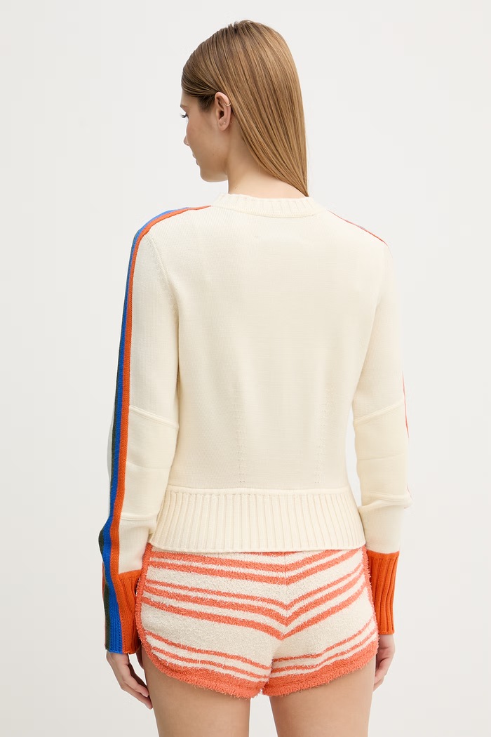 Odzież Perfect Moment sweter rozpinany damski z wełny merino Camille W3001363 beżowy
