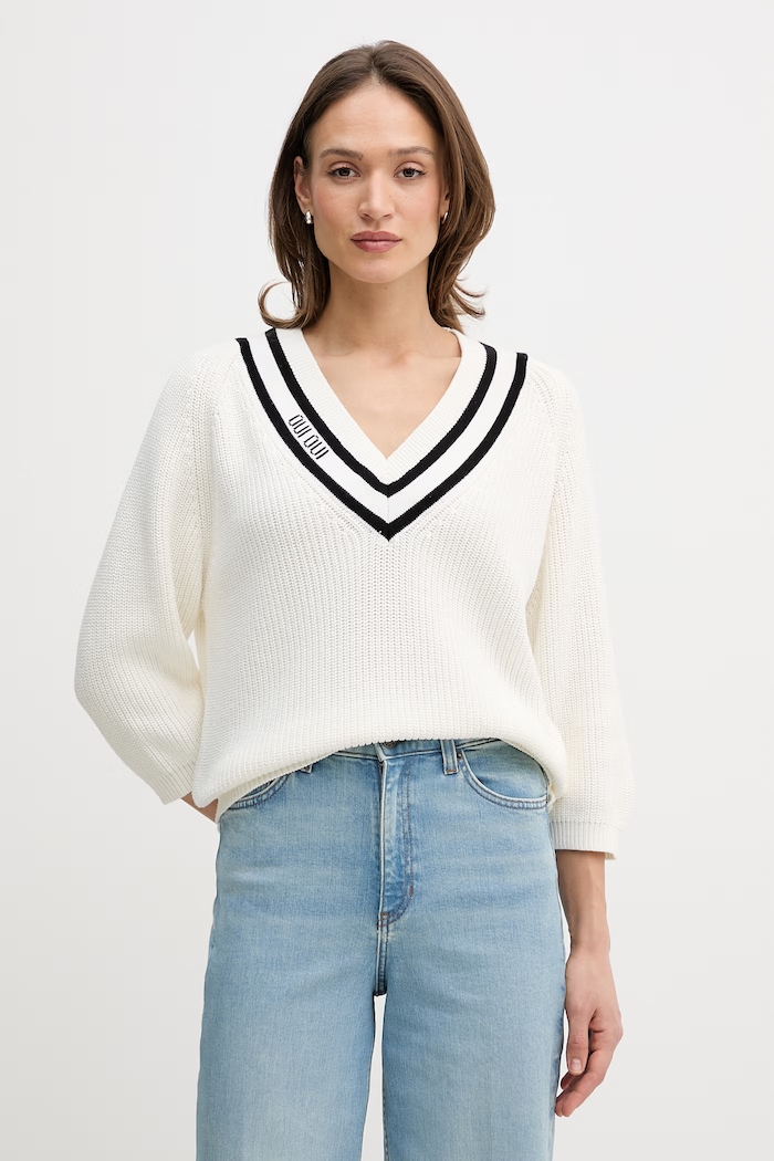 OUI pulover pentru femei, din bumbac bej 96499